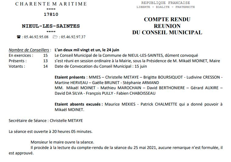 Comptes-rendus du conseil